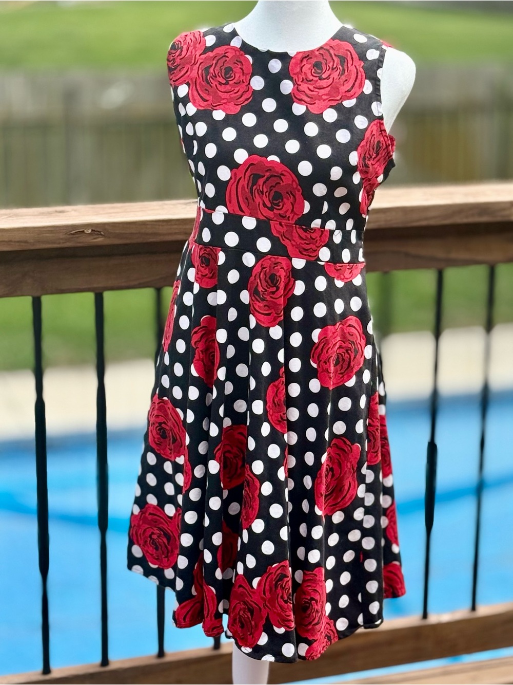 OTEN Women's Vintage Style Polka Dot Dress 1950s XL